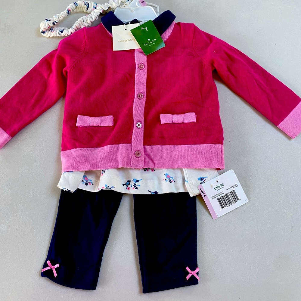 Kate spade girl button up three piece